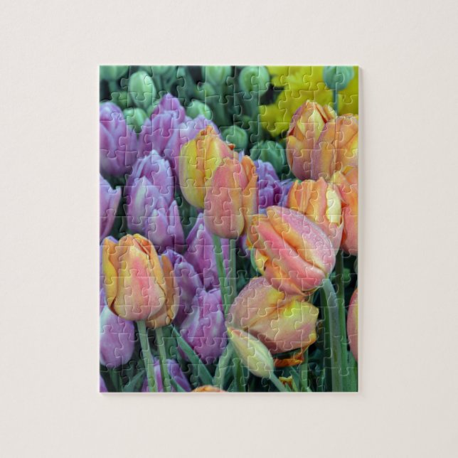 Quebra-cabeça Bando de tulipas coloridas (Vertical)