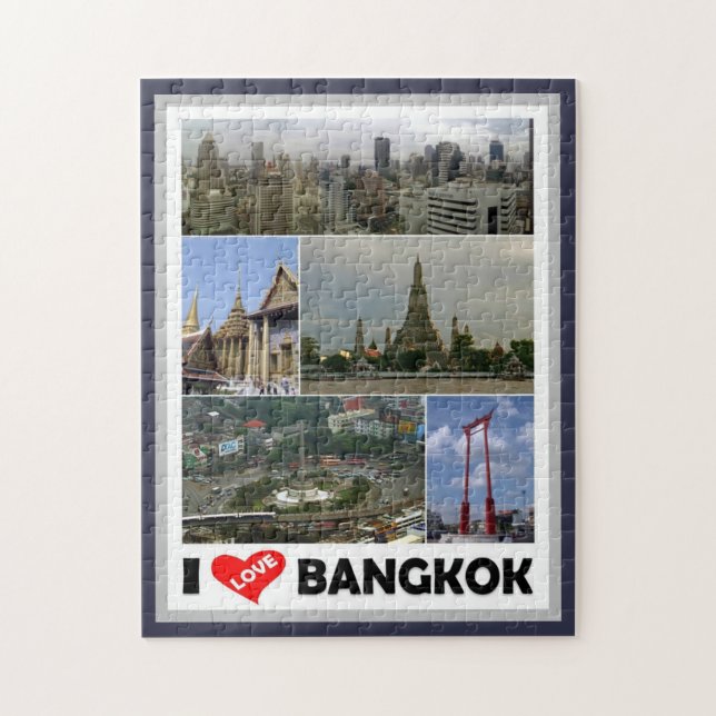 Quebra-cabeça Bangkok - Eu Amo - Tailândia - (Vertical)