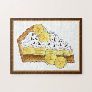 Quebra-cabeça Banoffee Banana Toffee Pie Slice UK British Comida