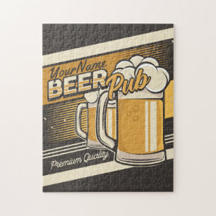Quebra-cabeça Bar de Pub de Cerveja Fria Personalizada Premium