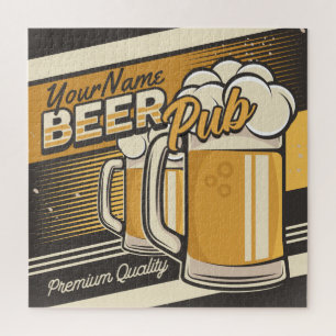Quebra-cabeça Bar de Pub de Cerveja Fria Personalizada Premium