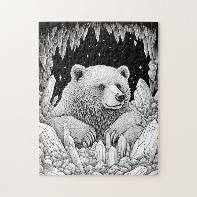 Quebra-cabeça Bär in Edelstein-Höhle magischer Sternenhimmel (Vertical)