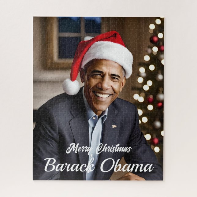 Quebra-cabeça Barack Obama no Natal (Vertical)