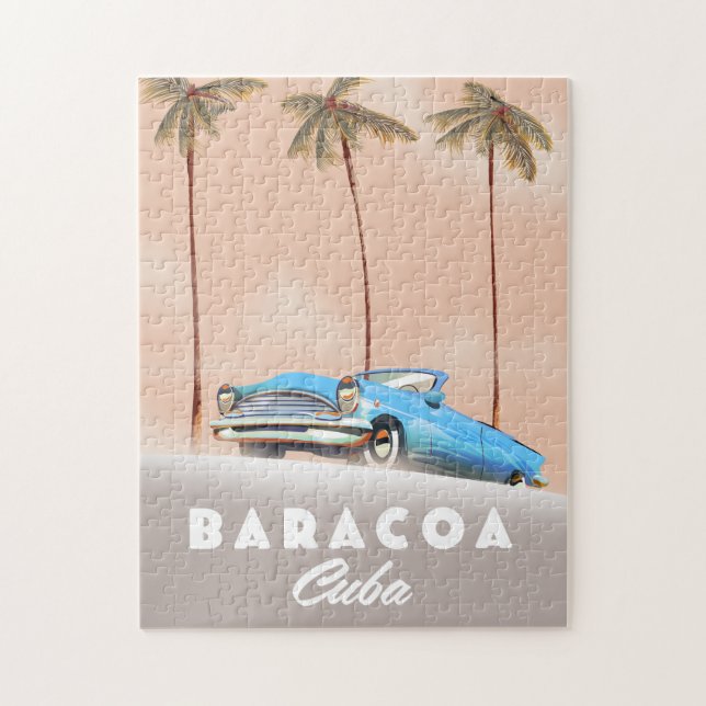 Quebra-cabeça Baracoa Cuba Carro antigo (Vertical)