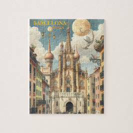 Quebra-cabeça barcelona espanha Art Vintage