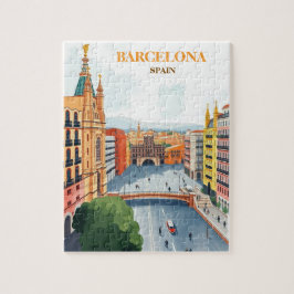 Quebra-cabeça barcelona espanha Art Vintage