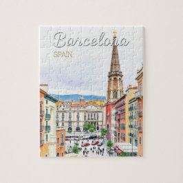 Quebra-cabeça barcelona espanha Art Vintage