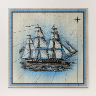 Quebra-cabeça Barco à Vela Nautico Vintage