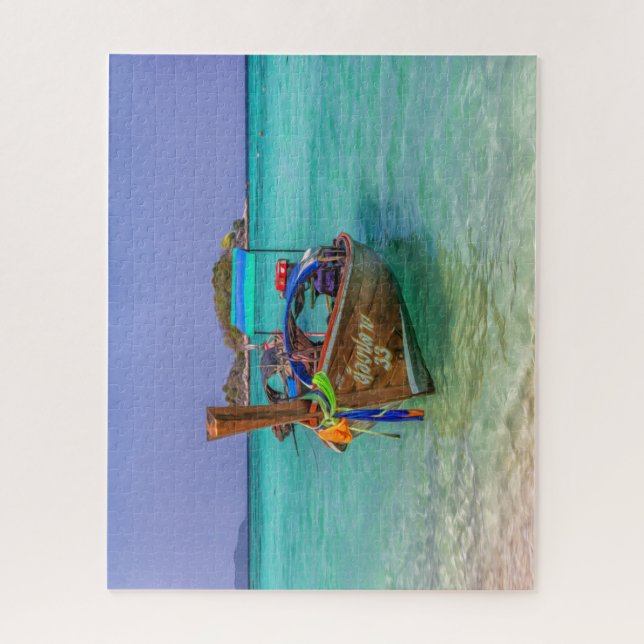 Quebra-cabeça Barco cauda longa, Koh Lipe, Tailândia (Vertical)