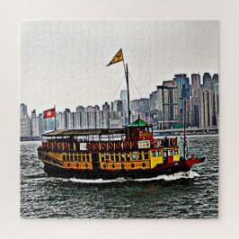 Quebra-cabeça Barco chinês Victoria Harbor Hong Kong