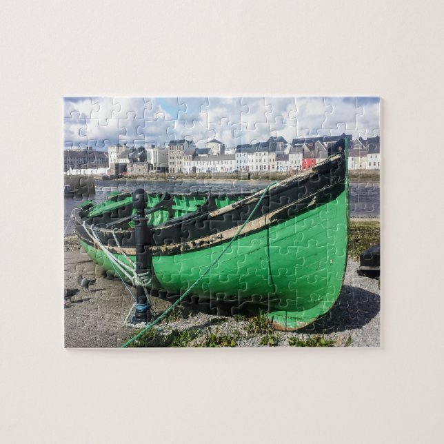 Quebra-cabeça Barco de Pesca Antigo Galway Irlanda. (Horizontal)