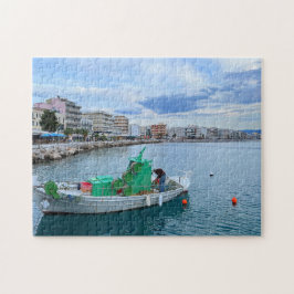 Quebra-cabeça Barco De Pesca Na Grécia De Harbour Corinto