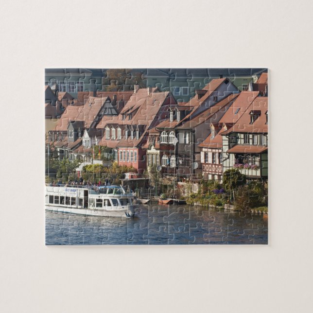 Quebra-cabeça Barco turístico em Little Venice e Rio Regnitz (Horizontal)