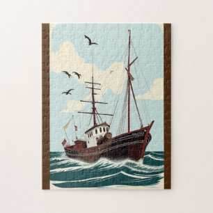 Quebra-cabeça Barco Vintage Antigo