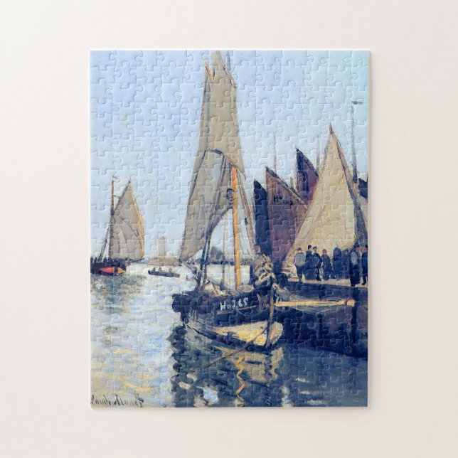 Quebra-cabeça Barcos à vela em Honfleur Monet Fine Art (Vertical)