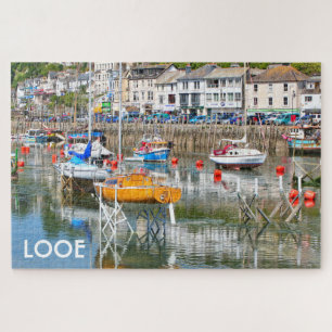 Quebra-cabeça Barcos com pernas, Looe, Cornwall, Inglaterra