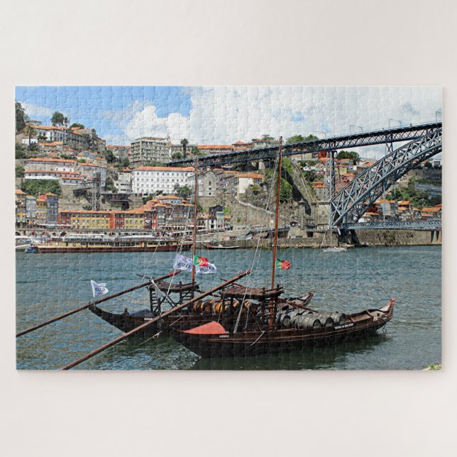 Quebra-cabeça Barcos de barril de vinho, Porto, Portugal (Horizontal)