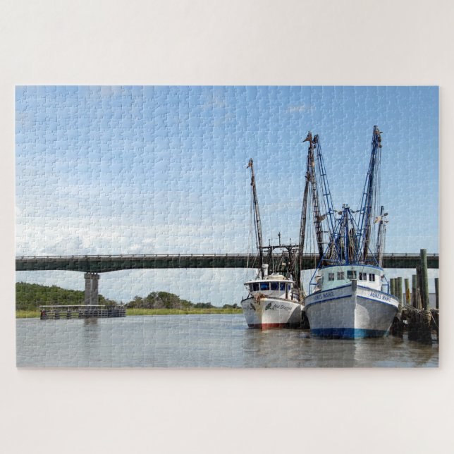 Quebra-cabeça Barcos de camarão atracados (Horizontal)