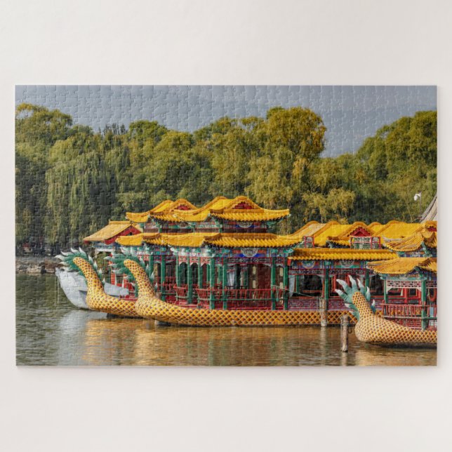 Quebra-cabeça Barcos de Dragão Turísticos | Lago Kunming (Horizontal)