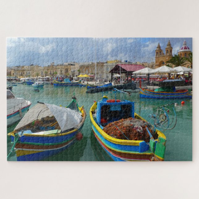 Quebra-cabeça Barcos de Pesca de Malta. (Horizontal)