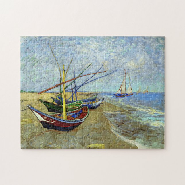 Quebra-cabeça Barcos de pesca na praia por Vincent Van Gogh (Horizontal)
