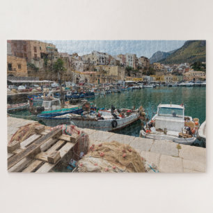Quebra-cabeça Barcos de pesca no porto de Castellammare del