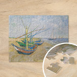 Quebra-cabeça Barcos De Pesca | Vincent Van Gogh<br><div class="desc">Barcos de pesca na praia em Saintes-Maries (1888) por Vincent Van Gogh,  artista poste-impressionista neerlandês. Arte original é uma pintura em forma de óleo na paisagem da canvas que mostra vários barcos de pesca na costa oceânica.

Use as ferramentas de design para adicionar texto personalizado ou personalizar a imagem.</div>