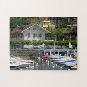 Quebra-cabeça Barcos e Casas, Lago Genebra, Suiça
