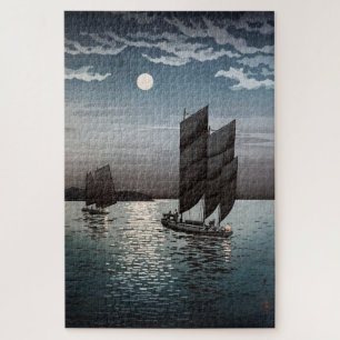 Quebra-cabeça Barcos em Shinagawa por Tsuchiya Koitsu