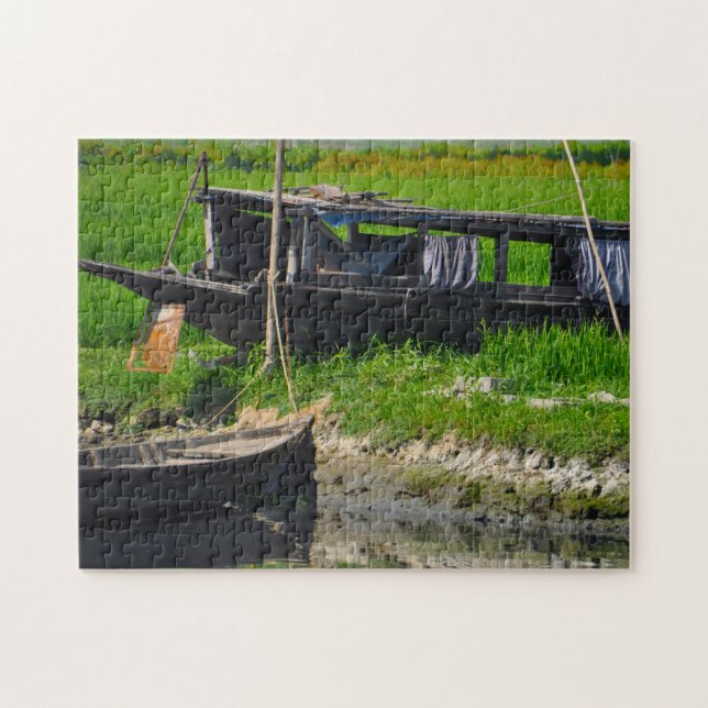 Quebra-cabeça Barcos fluviais de Bangladesh. (Horizontal)