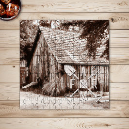 Quebra-cabeça Barn Antiquado da Vida da fazenda