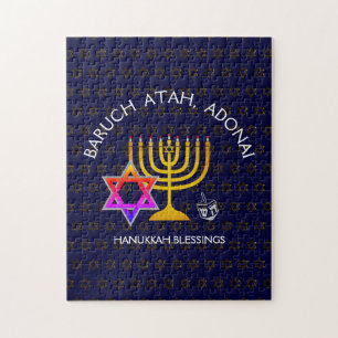 Quebra-cabeça BARUCH ATAH ADONAI Abençoações de Chanucá