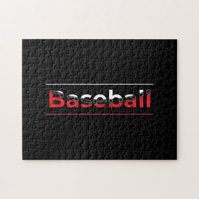 Quebra-cabeça Baseball - Arte Geométrica Minimalista (Horizontal)