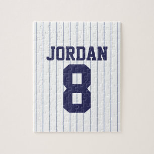Quebra-cabeça Baseball Jersey com nome e número personalizados