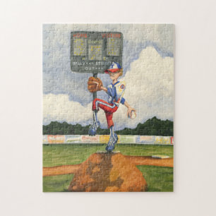Quebra-cabeça Baseball Pitcher em Mound por Jay Throckmorton