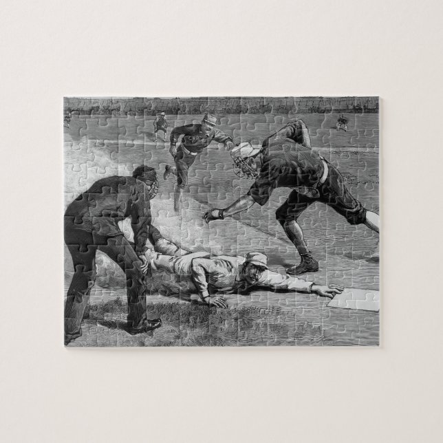 Quebra-cabeça Baseball Vintage por Thure De Thulstrup, 1885 (Horizontal)