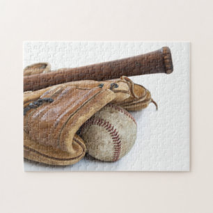 Quebra-cabeça Basebol e bastão do vintage
