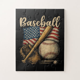 Quebra-cabeça Basebol Patriótico Bandeira Americana Esportes Vin
