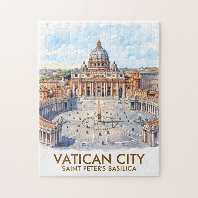 Quebra-cabeça Basílica de São Pedro personalizada Cidade do Vati (Vertical)