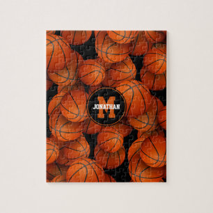 Quebra-cabeça Basketballs pattern boys girls personalized