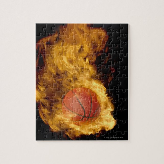 Quebra-cabeça Basquete em chamas (composto digital) (Vertical)