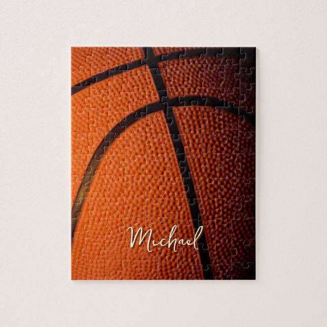 Quebra-cabeça Basquetebol Substituir Nome Personalizável  (Vertical)