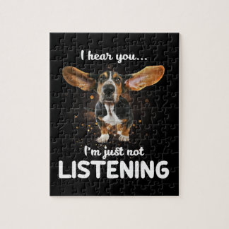 Quebra-cabeça basset hound eu ouço você não escutar
