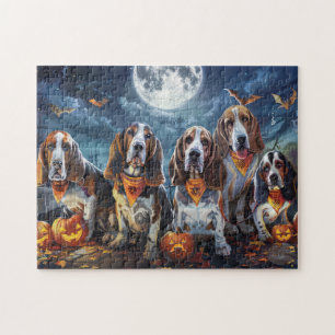 Quebra-cabeça Basset Hound Halloween Spooky
