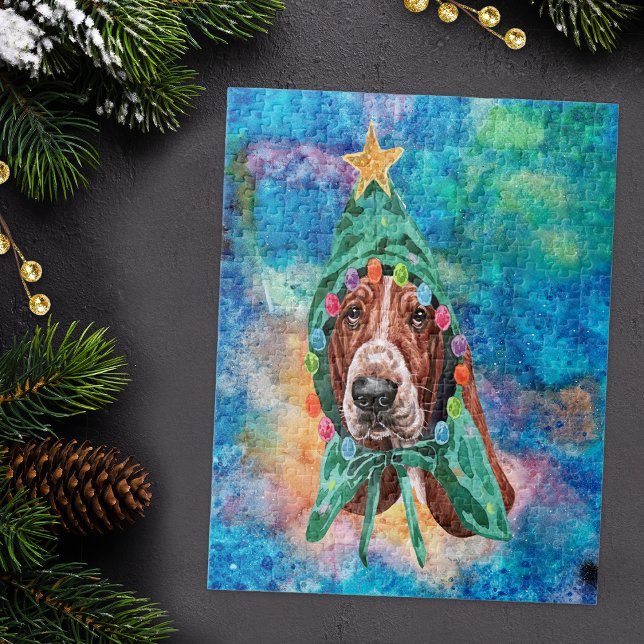Quebra-cabeça Basset Hound Raça Cachorro Natal (Criador carregado)