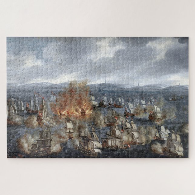 Quebra-cabeça Batalha Naval de Öland Junho 1676 Claus Møinichen (Horizontal)
