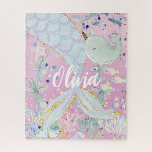 Quebra-cabeça Bateria De Sereia Com Glitter Whimsical Sob O Mar