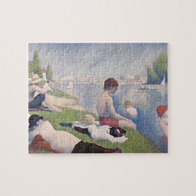 Quebra-cabeça Bathers de Georges Pierre Seurat | em Asni�res, (Horizontal)