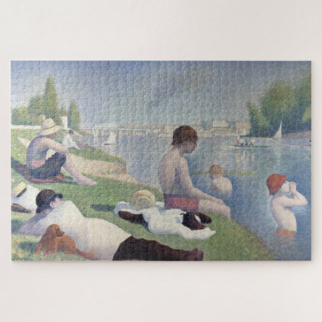 Quebra-cabeça Bathers Georges Seurat Neo Impressionista (Horizontal)