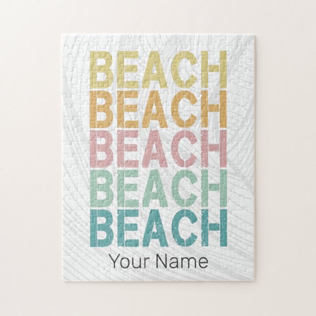 Quebra-cabeça Beach Retro Lettering Vintage Holiday Summer (Vertical)